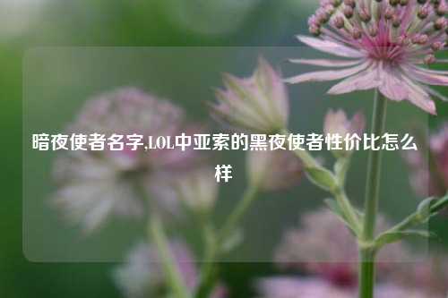 暗夜使者名字,LOL中亚索的黑夜使者性价比怎么样