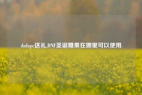 dnfnpc送礼,DNF圣诞糖果在哪里可以使用