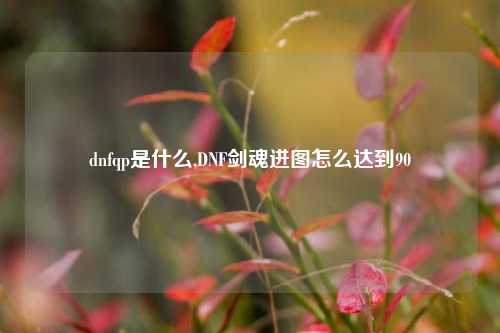 dnfqp是什么,DNF剑魂进图怎么达到90