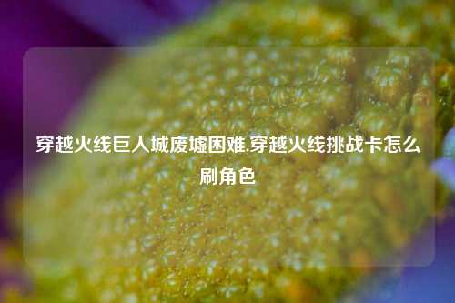 穿越火线巨人城废墟困难,穿越火线挑战卡怎么刷角色