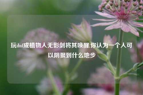 玩dnf成植物人无影剑将其唤醒,你认为一个人可以阴狠到什么地步