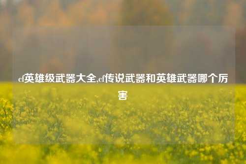 cf英雄级武器大全,cf传说武器和英雄武器哪个厉害