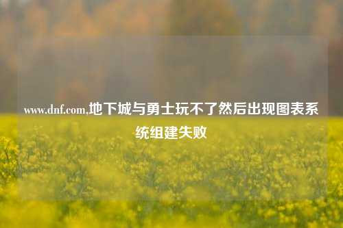 www.dnf.com,地下城与勇士玩不了然后出现图表系统组建失败