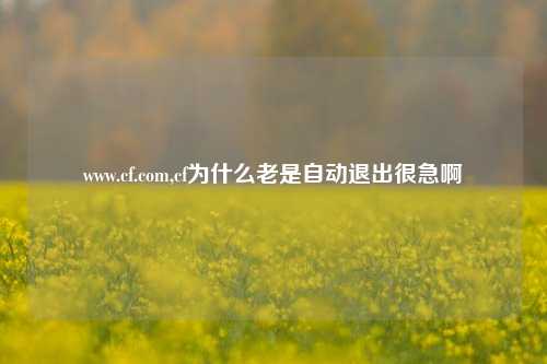 www.cf.com,cf为什么老是自动退出很急啊