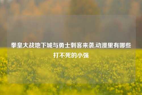 拳皇大战地下城与勇士刺客来袭,动漫里有哪些打不死的小强