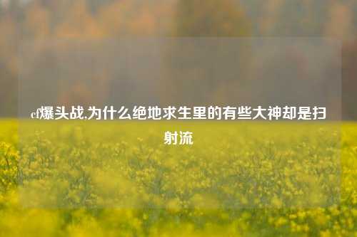 cf爆头战,为什么绝地求生里的有些大神却是扫射流