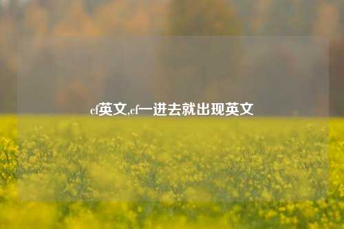 cf英文,cf一进去就出现英文