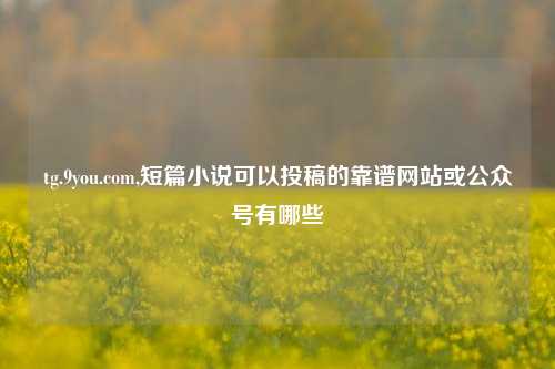 tg.9you.com,短篇小说可以投稿的靠谱网站或公众号有哪些