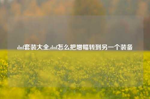 dnf套装大全,dnf怎么把增幅转到另一个装备