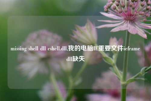 missing shell dll cshell.dll,我的电脑IE重要文件ieframedll缺失