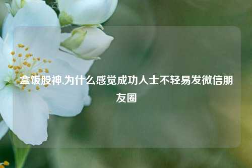 盒饭股神,为什么感觉成功人士不轻易发微信朋友圈