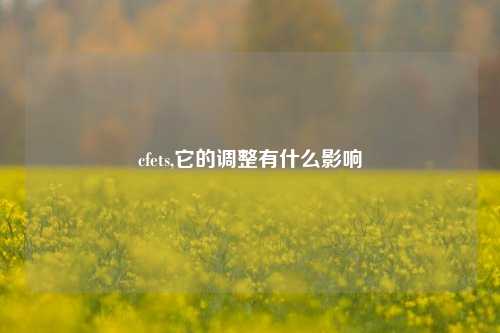 cfets,它的调整有什么影响