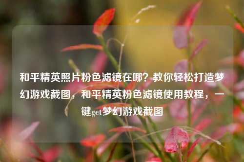 和平精英照片粉色滤镜在哪?教你轻松打造梦幻游戏截图,和平精英粉色滤镜使用教程,一键get梦幻游戏截图