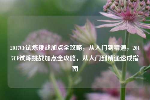 2017CF试炼挑战加点全攻略,从入门到精通,2017CF试炼挑战加点全攻略,从入门到精通速成指南