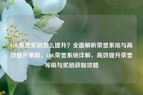LOL荣誉奖励怎么提升?全面解析荣誉系统与高效提升策略,LOL荣誉系统详解,高效提升荣誉等级与奖励获取攻略