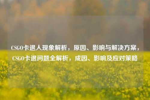 CSGO卡退人现象解析，原因、影响与解决方案，CSGO卡退问题全解析，成因、影响及应对策略
