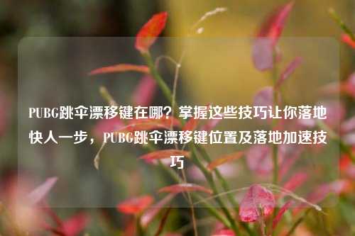 PUBG跳伞漂移键在哪？掌握这些技巧让你落地快人一步，PUBG跳伞漂移键位置及落地加速技巧