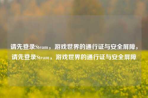 请先登录Steam，游戏世界的通行证与安全屏障，请先登录Steam，游戏世界的通行证与安全屏障