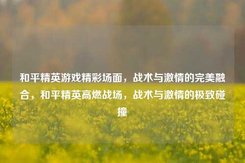 和平精英游戏精彩场面,战术与激情的完美融合,和平精英高燃战场,战术与激情的极致碰撞